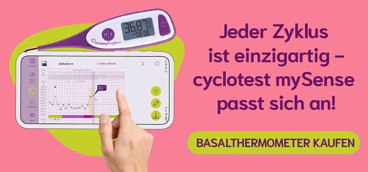 Banner cyclotest mySense mit Zykluskurve zum Basalthermometer kaufen